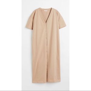 Button front T shirt midi dress